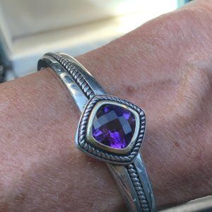 Amethyst Silver Cuff Bracelet